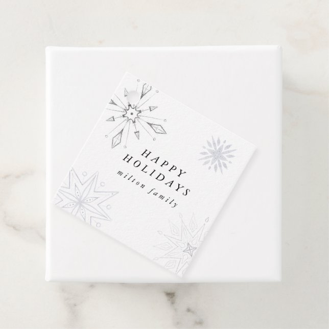 Silver Snowflake Holiday Favour Tags (In Situ)