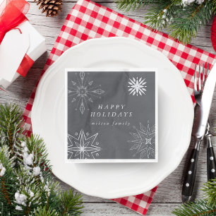 Silver Snowflake Holiday Paper Napkins