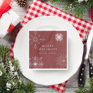 Silver Snowflake Holiday Paper Napkins