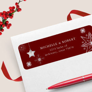 Silver Snowflake Holiday Return Address Label