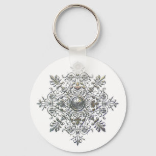 Silver Snowflake Key Ring
