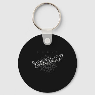 Silver Snowflake Merry Christmas  Key Ring