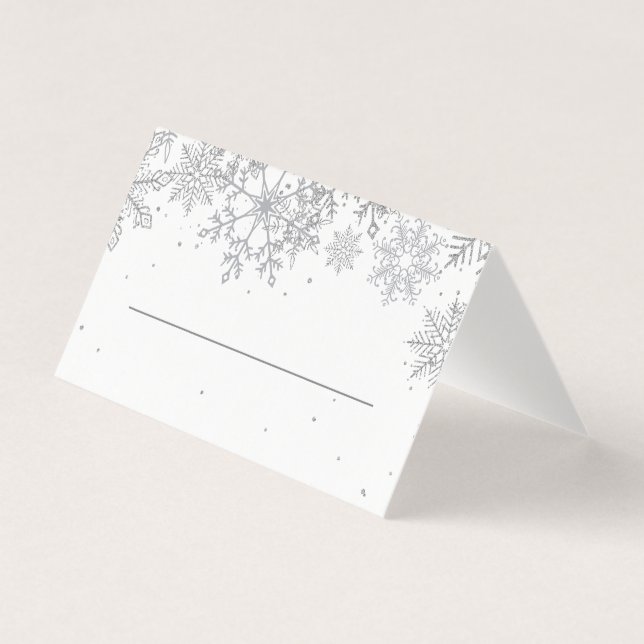 Silver Snowflake Place Cards (Front)