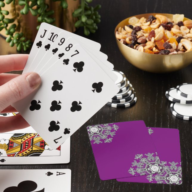 Silver Snowflake Playing Cards (In Situ)