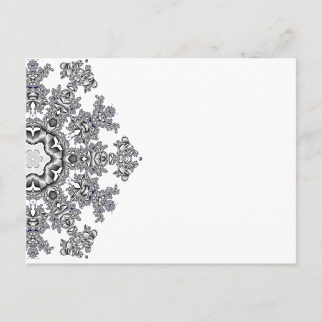 Silver Snowflake Postcard (Front)
