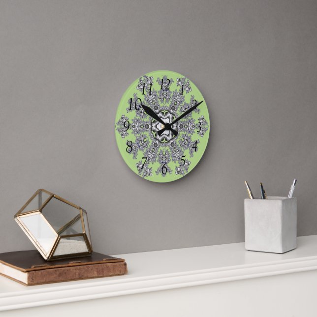 Silver Snowflake Round Clock (Office)