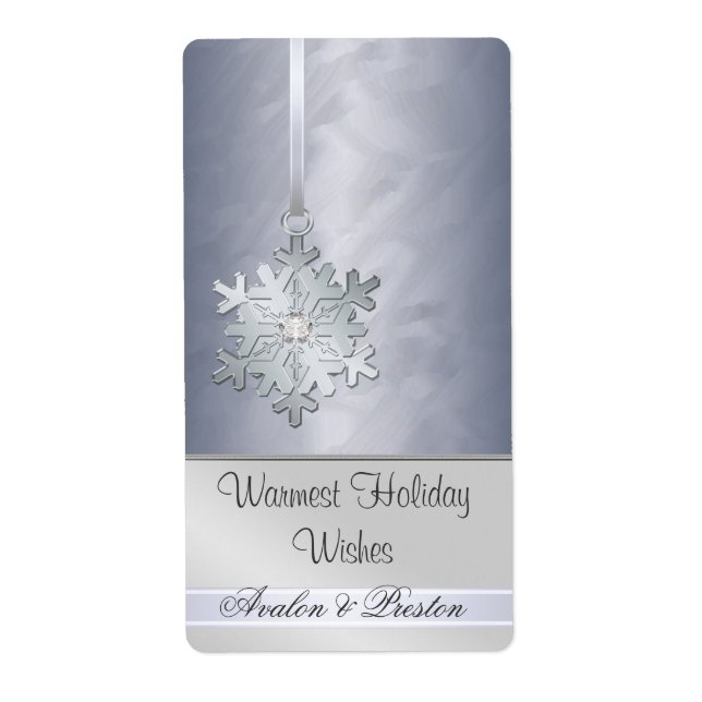 Silver Snowflake Silver Jewel Holiday Wine (Front)