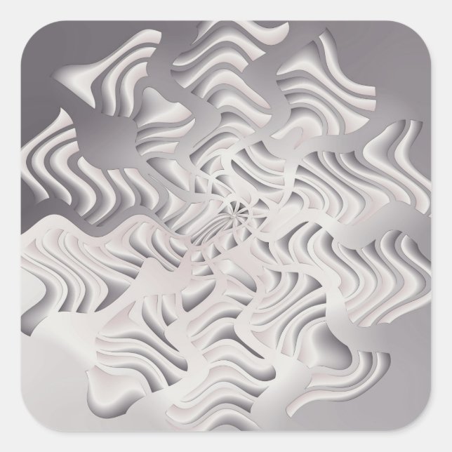 silver snowflake square sticker (Front)