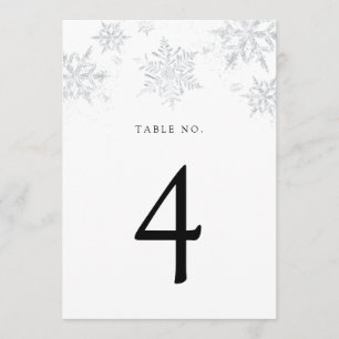 Silver Snowflake Table Number