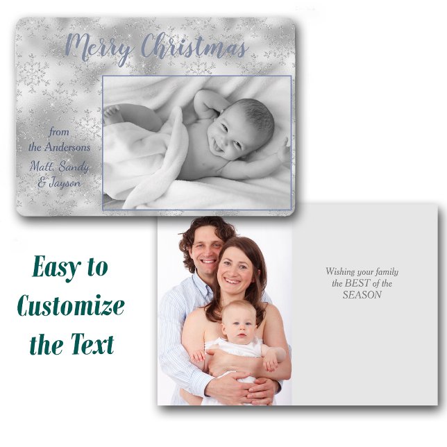 Silver Snowflake Two Photo Template Christmas (Creator Uploaded)