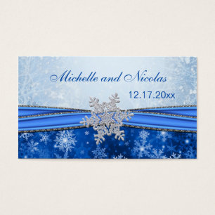 Silver snowflake Wedding Favour Tag Business Card
