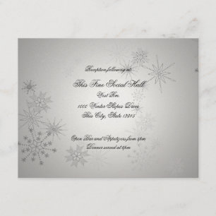 Silver Snowflake Wedding Reception Enclosure Card