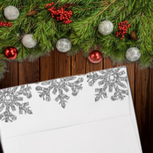 Silver Snowflake Winter Baby Shower Envelope
