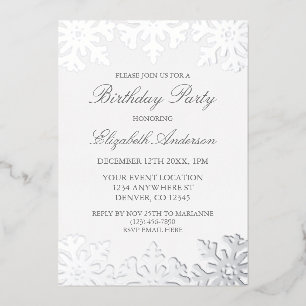 Silver Snowflake Winter Birthday