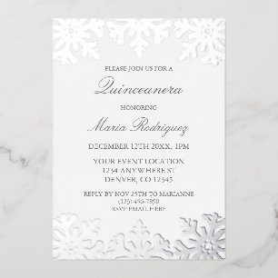 Silver Snowflake Winter Quinceanera