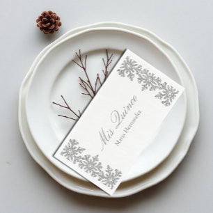 Silver Snowflake Winter Quinceanera Napkin