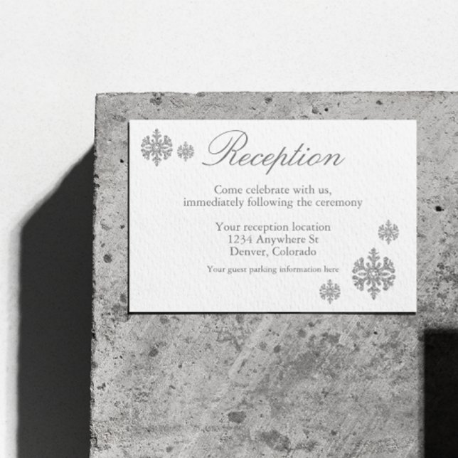 Silver Snowflake Winter Reception Enclosure Card (Creator Uploaded)