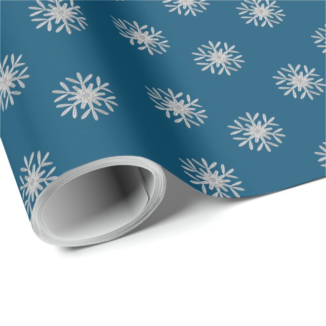 Silver Snowflake  Wrapping Paper (Roll Corner)