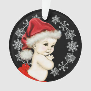 Silver Snowflakes Baby Girl First Christmas Ornament