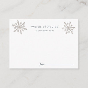 Silver Snowflakes Baby Shower Advice Cards