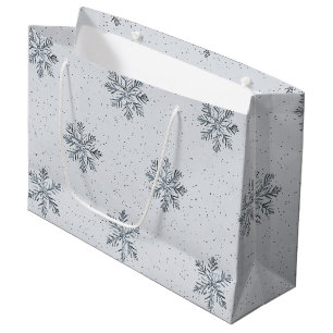 Silver Snowflakes Christmas Large Gift Bag