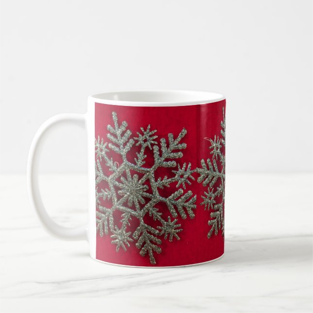 Silver Snowflakes Coffee Mug (Left)