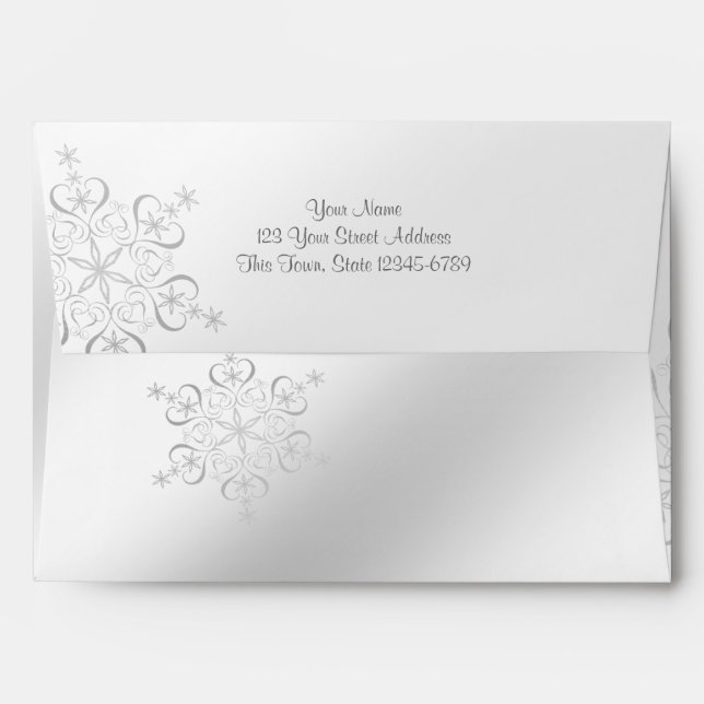 Silver Snowflakes Envelopes (Back (Top Flap))