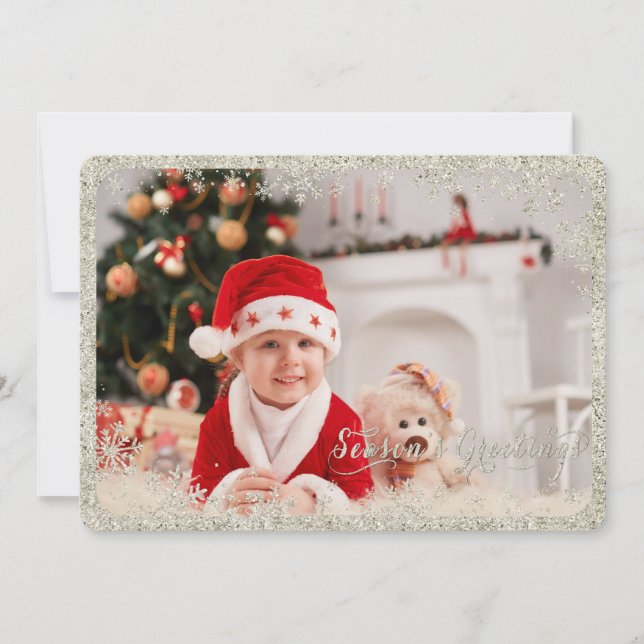 Silver Snowflakes Holiday Card (Front)