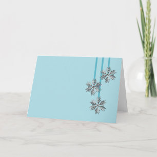 Silver Snowflakes Holiday Christmas Xmas Blank