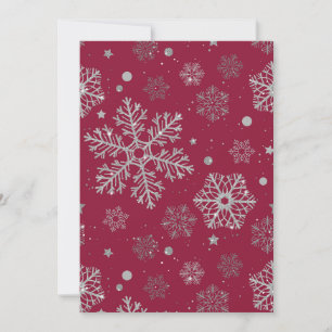 Silver snowflakes on dark red