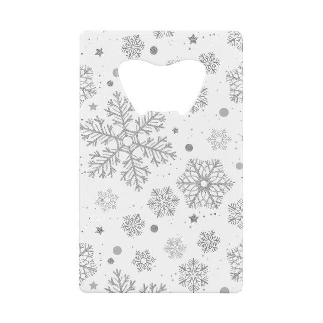 Silver snowflakes on white (Front)