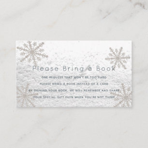 Silver Snowflakes Please Bring a Book Card