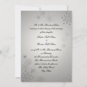 Silver Snowflakes Wedding Invitation