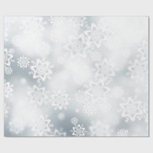 Silver Snowflakes Wrapping Paper