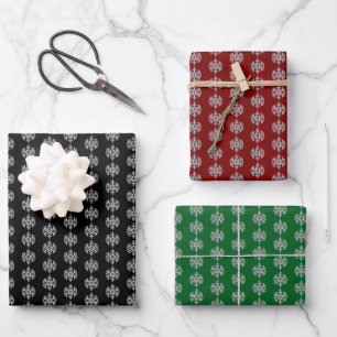 Silver Snowflakes Wrapping Paper Sheet
