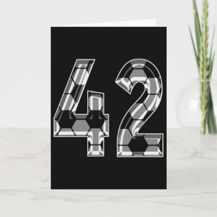Silver Soccer Pattern Number 42 Jersey Player Unif Card