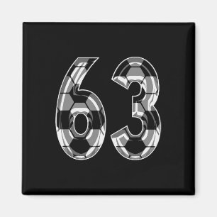 Silver Soccer Pattern Number 63 Jersey Player Unif Magnet