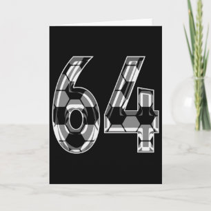 Silver Soccer Pattern Number 64 Jersey Player Unif Card