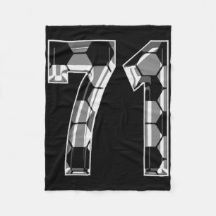 Silver Soccer Pattern Number 71 Jersey Player Unif Fleece Blanket