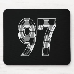 Silver Soccer Pattern Number 97 Jersey Player Unif Mouse Mat