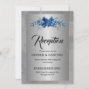 Silver Soirée: A Blooming Blue Affair Invitation