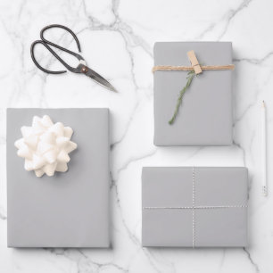 Silver solid colour wrapping paper sheets