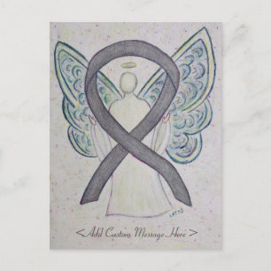 Silver Sparkle Awareness Ribbon Angel Postcard