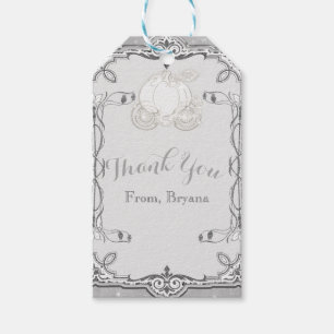 Silver Sparkle Carriage Cinderella Party Favour Gift Tags