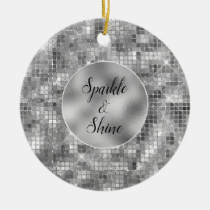 Silver Sparkle Ceramic Tree Decoration