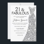 Silver Sparkle Dress 21 & Fabulous 21st Birthday Invitation<br><div class="desc">Silver Sparkle Dress 21 & Fabulous 21st Birthday Invitation
Variations to the invitation and matching items in our store</div>