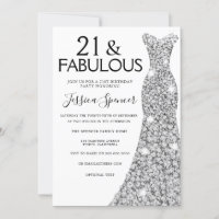 Silver Sparkle Dress 21 & Fabulous 21st Birthday