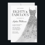 Silver Sparkle Dress 80th Birthday Party  Invitation<br><div class="desc">Silver Sparkle Dress 80th Birthday Party Party Invitation
Variations to the invitation and matching items in our store</div>