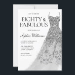 Silver Sparkle Dress 80th Birthday Party  Invitation<br><div class="desc">Silver Sparkle Dress 80th Birthday Party Party Invitation
Variations to the invitation and matching items in our store</div>