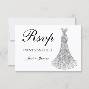 Silver Sparkle Dress all Birthday / Bridal RSVP